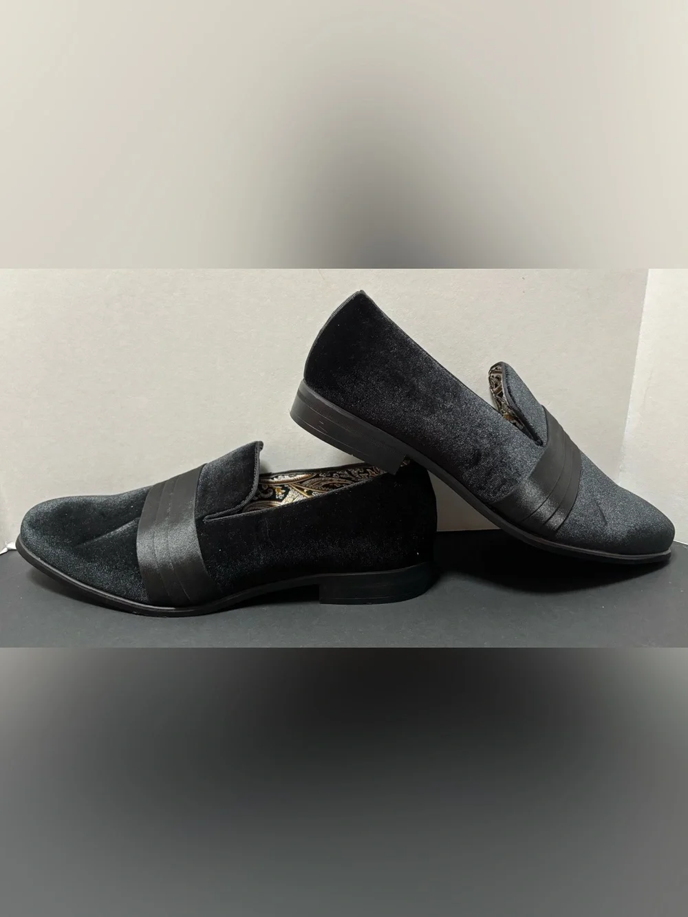 After Midnight Black Velvet Red Bottom Smoker Loafers 9.5